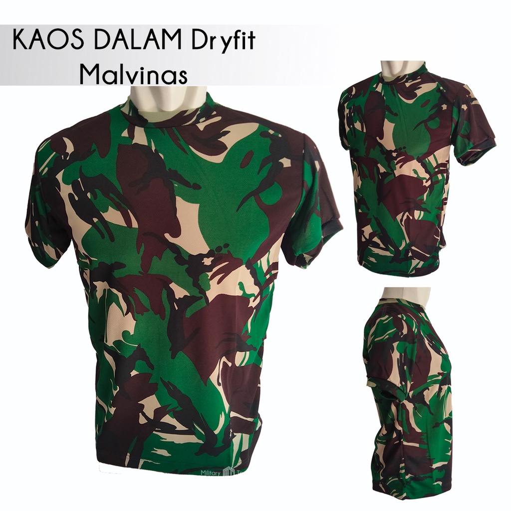 Kaos Dalam TNI | Kaos Dalam Loreng Malvinas | Kaos Dalam Hijau Loreng | Kaos Dalam Dryfit Malvinas