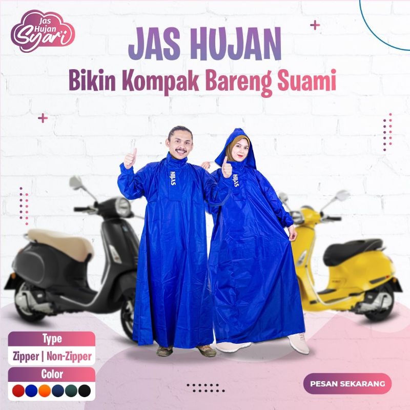 jas hujan gamis pria / baju hujan hijab / hi-jas / jas hujan / jas hujan motor /jas hujan muslimah /