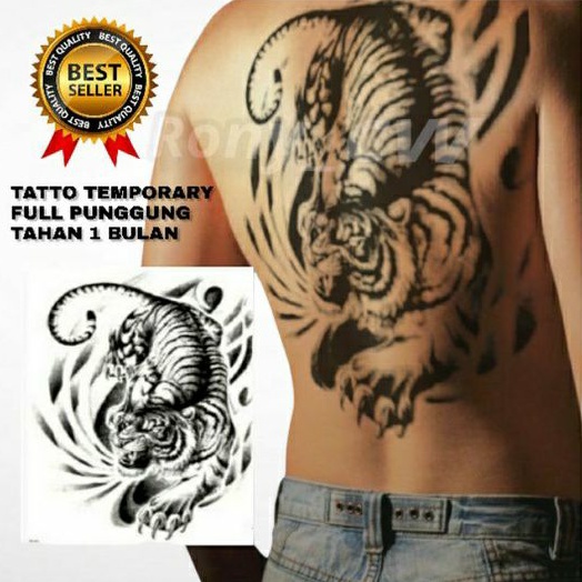 Tato Tatto punggung Temporary Tahan 1 bulan berbagai motif keren anti air bisa temporary COD