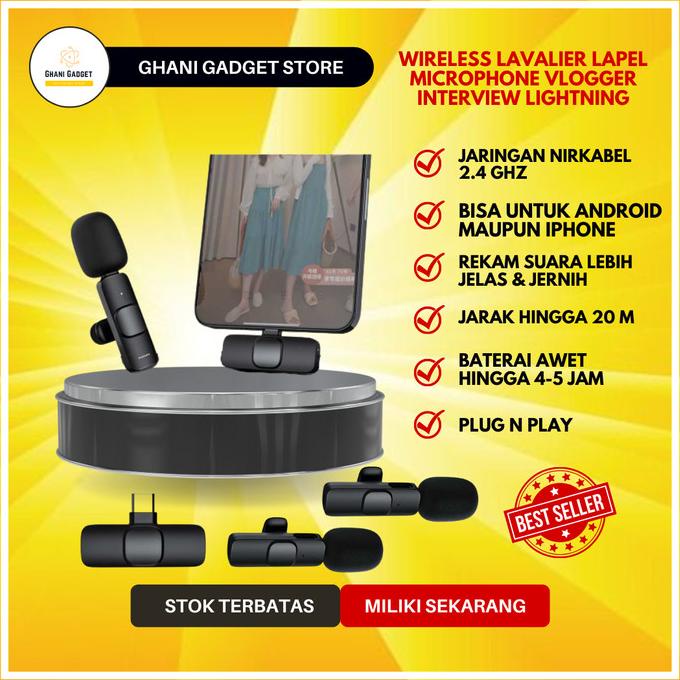 Microphone Wireless Mic Klip Clip On Wireles Mikrofon Vlog iPhone