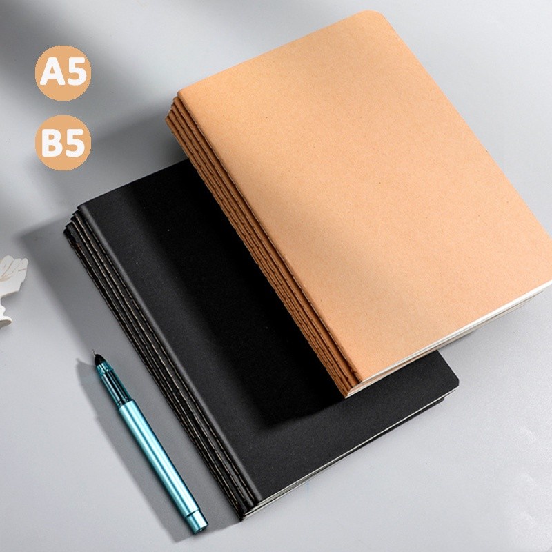 

Hitam/Kraft A5/B5 Notebook Buku 36 Lembar lined/Grid/Blank