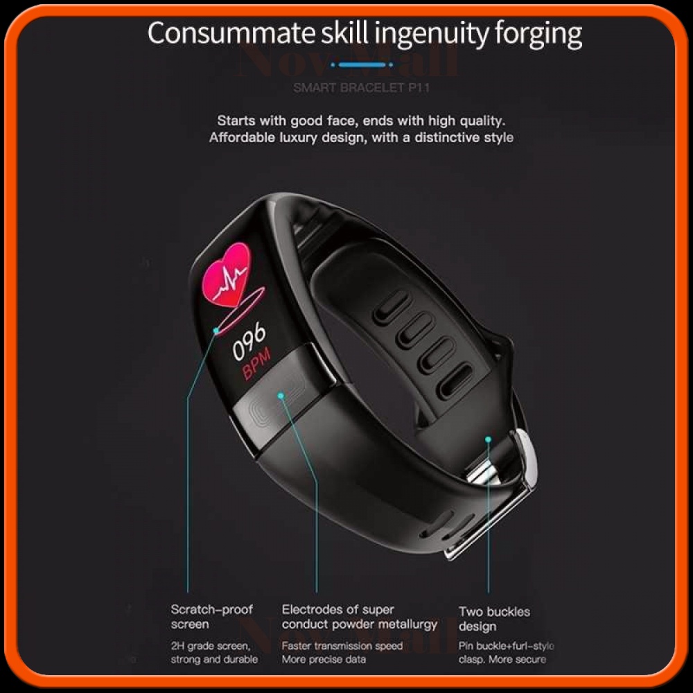 SKMEI Smartwatch Sport Fitness Tracker Heart Rate Sp02 Waterproof - P11 Plus