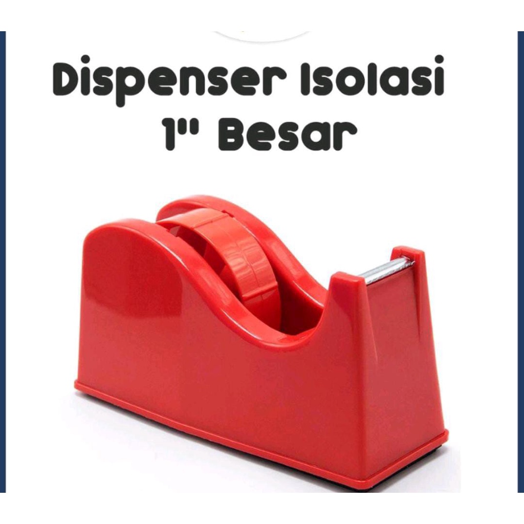 Tape Dispenser Alat Potong Isolasi 1 inch Tempat Solatip Duduk Besar