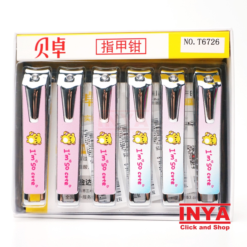 GUNTING KUKU CUTE BAZO T6726 BOX isi 12pcs - NAIL CLIPPER