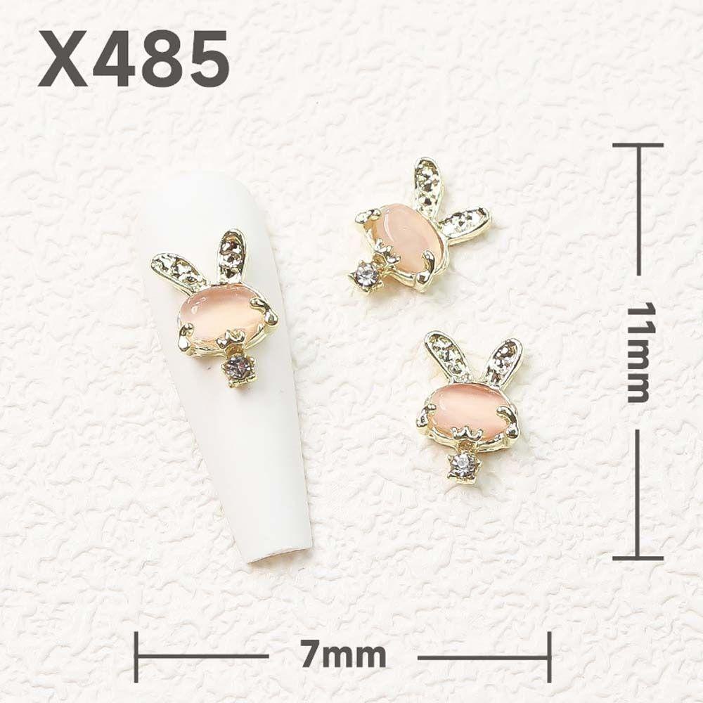 Mxbeauty Rabbits Nail Rhinestones Cute Nail Charms Alloy Rabbits Korea 3D Nail Art Drills
