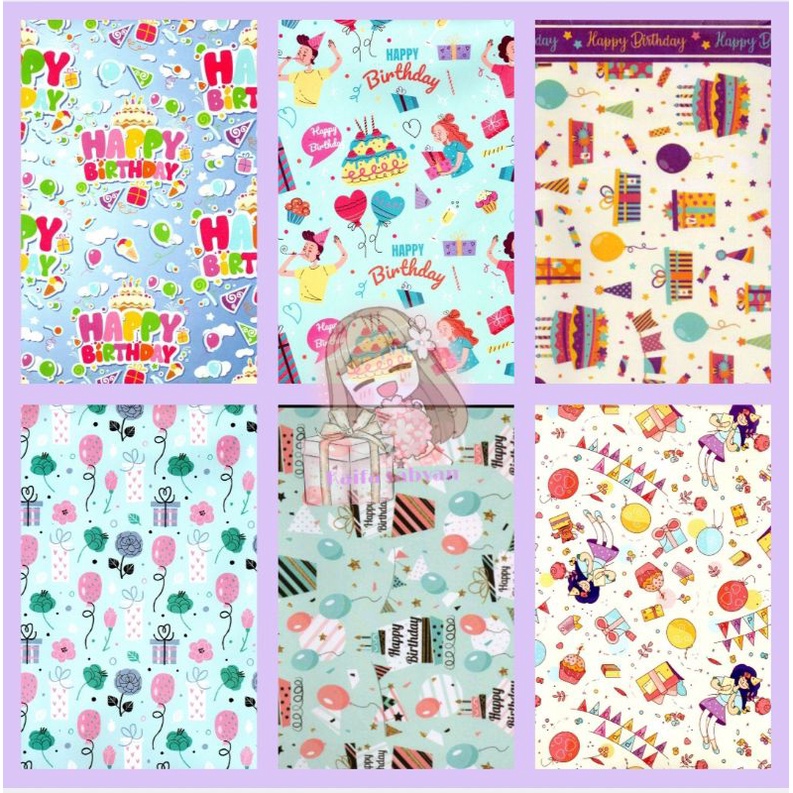 

KERTAS KADO SANSANWAWA MOTIF HAPPY BIRTHDAY ULANGTAHUN KERTAS KADO SANWA HBD DOFF