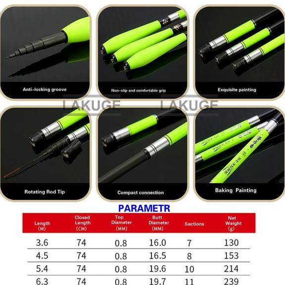 Joran Pancing Joran Tegek Carbon Fiber Stream Fishing Rod