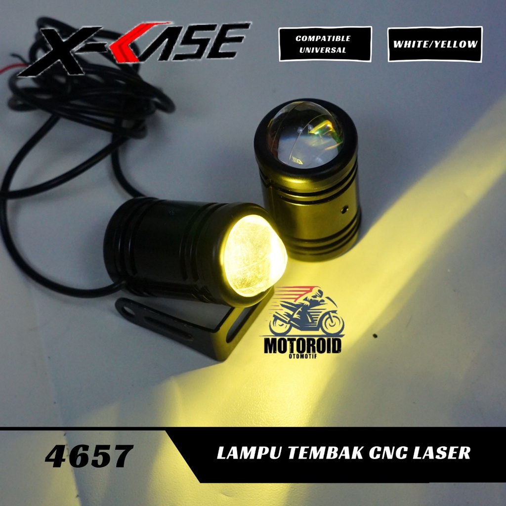 Lampu Tembak SEPASANG Laser Led Spotlight Motor Mobil UNIVERSAL 2 Warna Putih Kuning