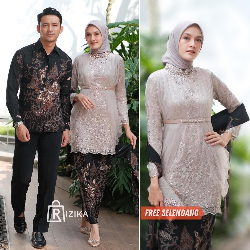 Batik Couple Kebaya Modern Kebaya Tunangan Lamaran Baju Wisuda Batik Brukat Terbaru