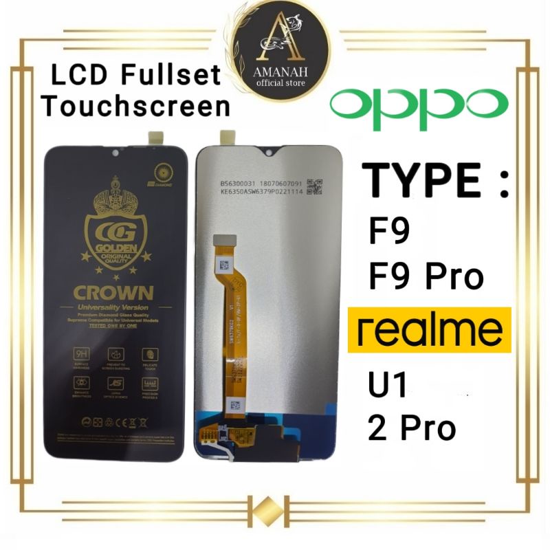 LCD TOUCHSCREEN OPPO F9 CPH1823 / F9 Pro / REALME 2 PRO / U1 Fullset Crown Original Super 100% Layar