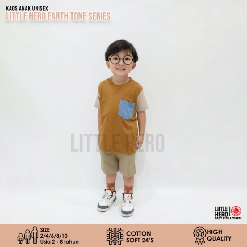 Kaos Polos Pocket Anak Laki-laki , T'shirt motif warna saku hidup