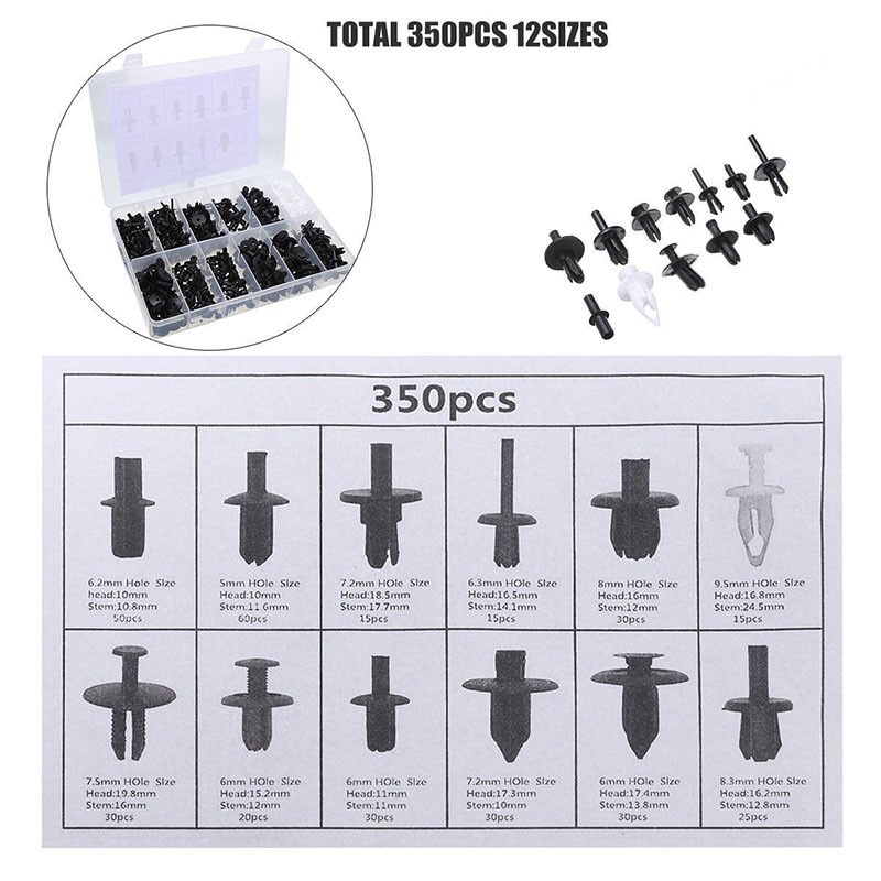 Paket Baut Rivet Mobil Motor Universal SNap Joint Clip Fastener Pin Plus Tools Alat Pengungkit