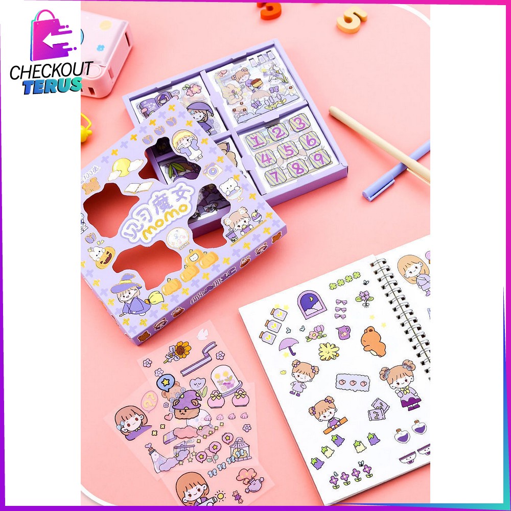 CT C473 Stiker 2D Isi 100pcs Buku Diary Tumblr Botol Motivasi Lucu Kekinian Dekorasi Scrapbook Sticker Aesthetic Karakter