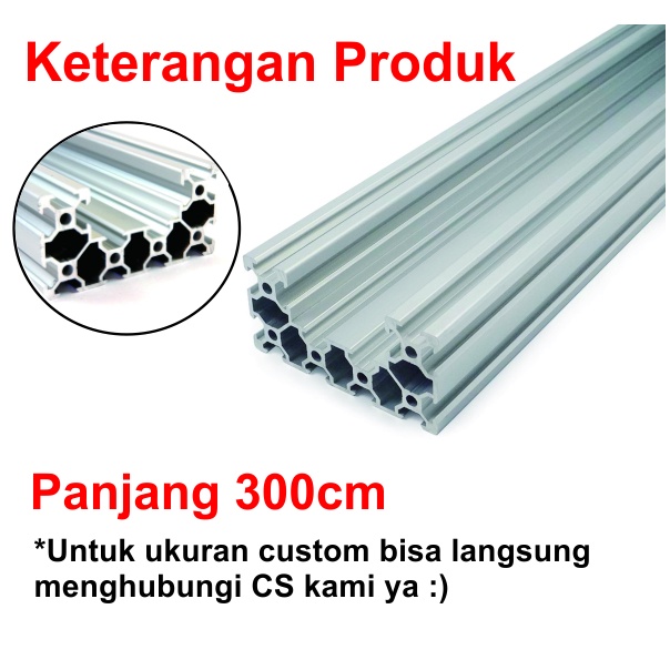 [HAEBOT] Aluminium Profile C- Beam 4080 40x80 AP4080 Alumunium 3 meter Profil Frame CNC Extrusion Mini Kerangka Mekanik Series 40mm x 80mm 3D Printer
