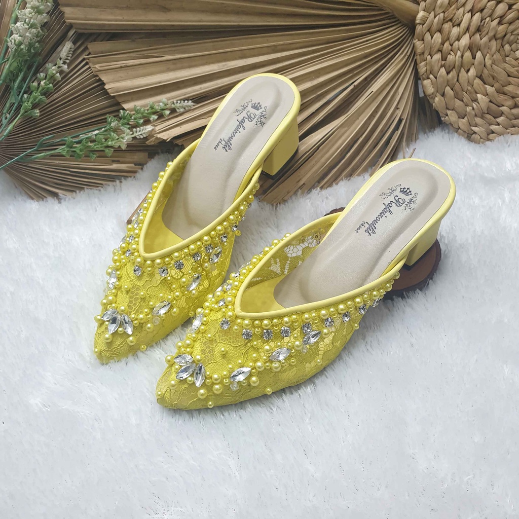 Sepatu wedding pesta cantik amirra Lemon hak 5cm tahu