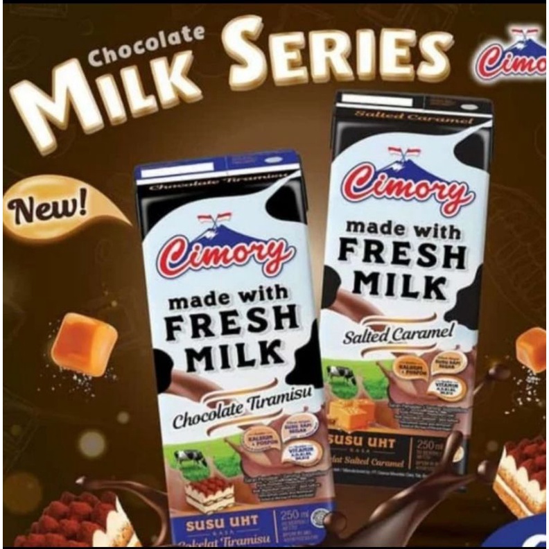 Cimory Susu UHT Fresh Milk 250ml Chocolate Tiramisu 1 karton isi 24pcs