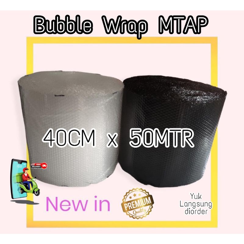 

Bubble Wrap Hitam Putih MTAP 40CM x 50METER [ Khusus Pengiriman Instan & Sameday ] MTAP Quality Premium