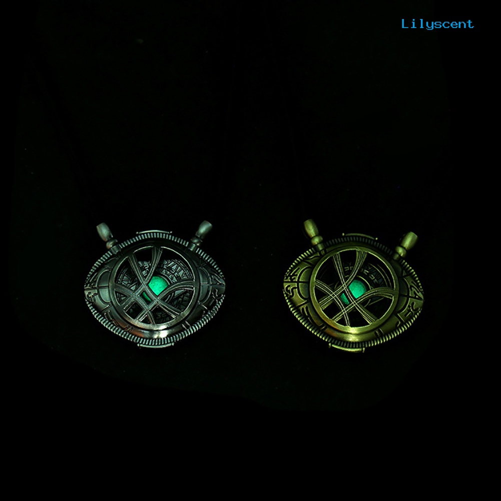 Ls Unisex Glow in Dark Luminous Eye of Agamotto Liontin Kalung Perhiasan Hadiah