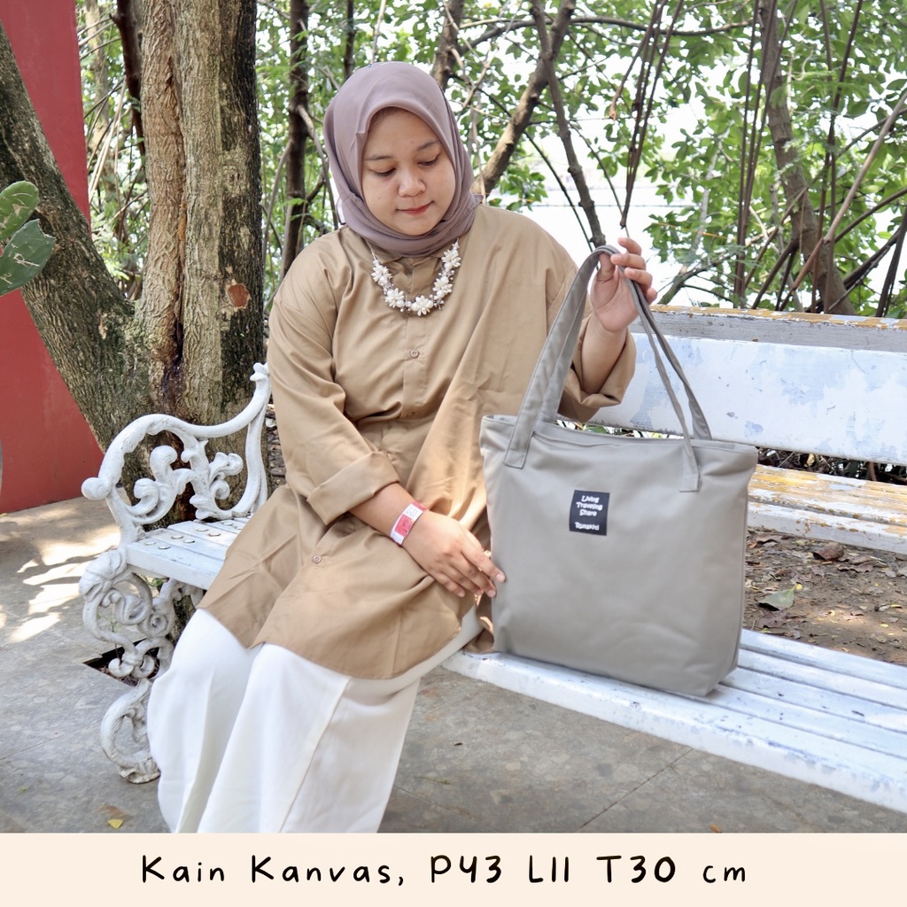 NEVSET TOTEBAG KANVAS BAG CANVAS LOKAL INDONESIA TAS WANITA MURAH SEMARANG GROSIR COD SIS