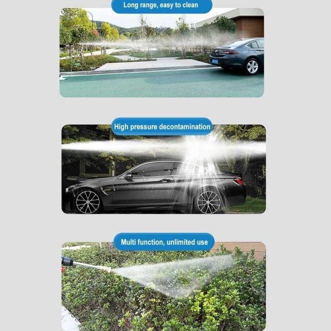 Set Alat Cuci Mobil Portable Jet Washer Water Spray Gun Cordless Lbx