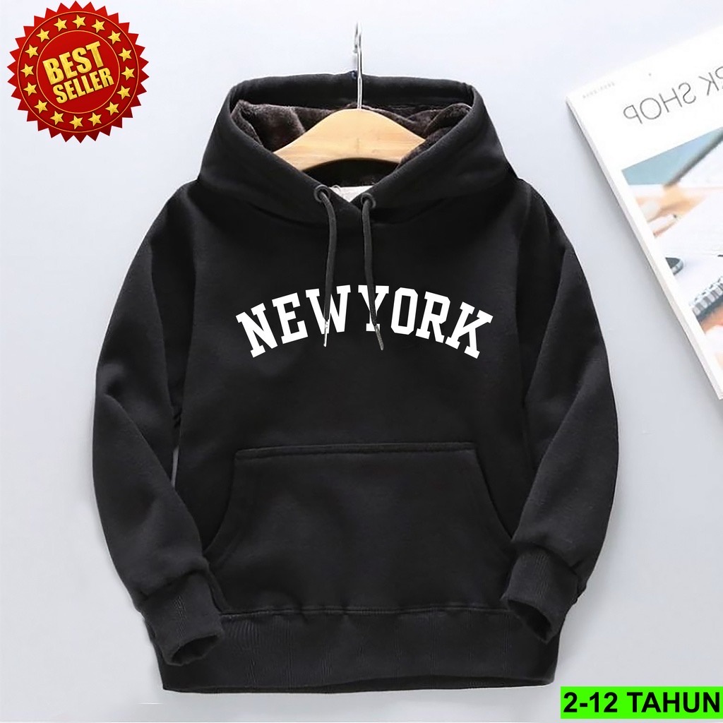 NEWYORK Jumper Hoodie Anak II Jaket Hoodie Anak Viral II Sweater Hoodie Kids Size M - XL ( Laki Laki &amp; Peremepuan )