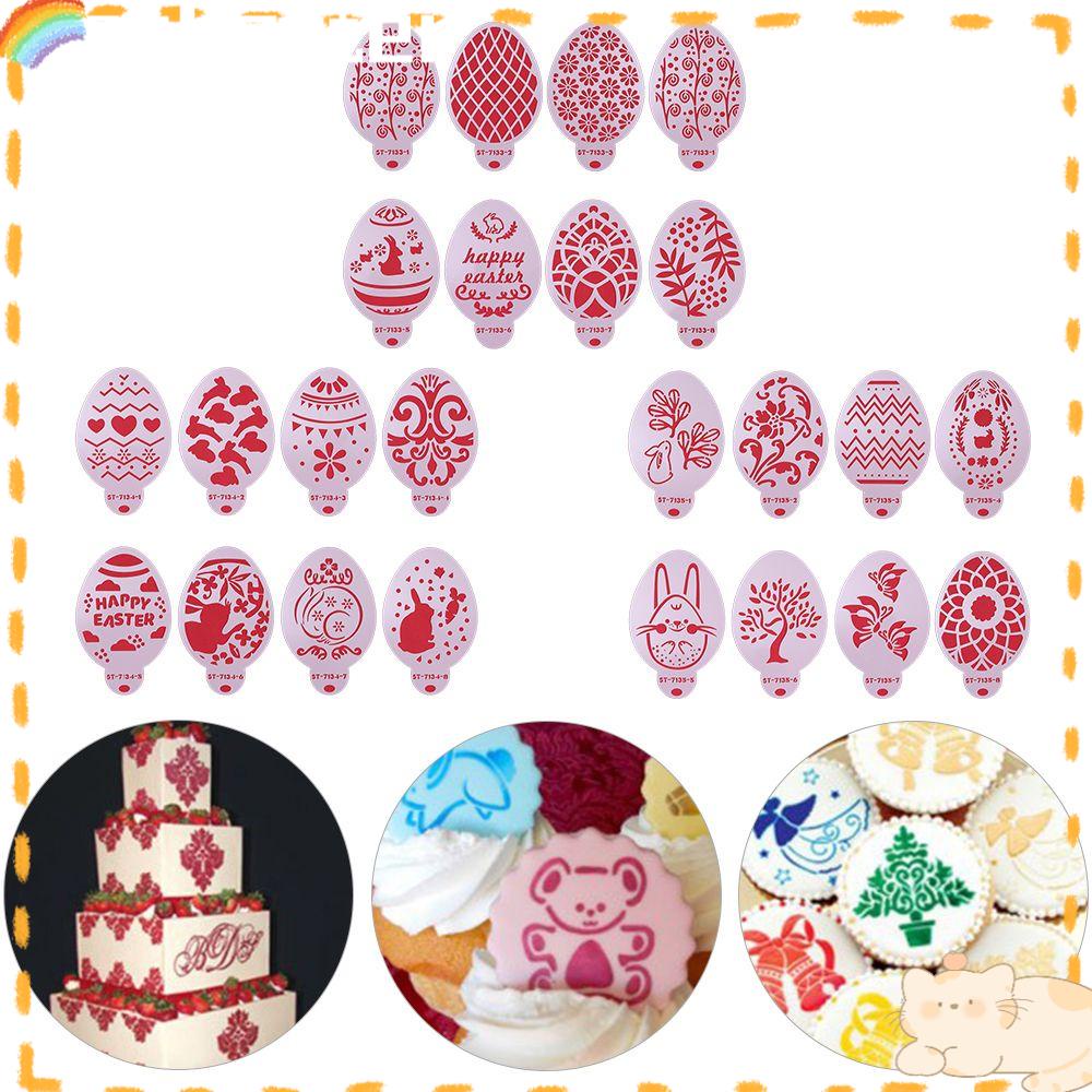 Solighter 8pcs Cetakan Telur Paskah Bakeware DIY Template Kue Plastik