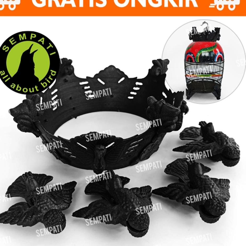 Grosir Terupdate MAHKOTA SANGKAR PERKUTUT MAHKOTA KANDANG PERKUTUT FULL SET KAKI TEBOK BLACK KLASIK 