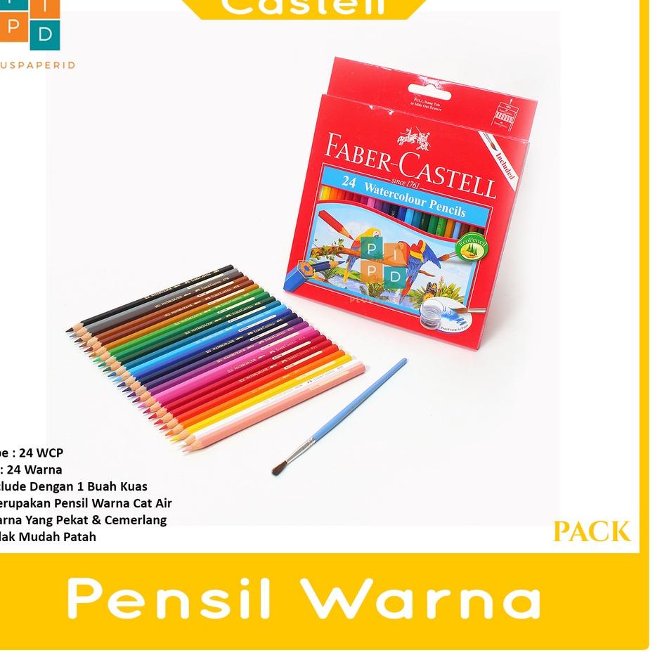 

リ Faber Castell - Pensil Warna Watercolour 24 Warna - Set Special