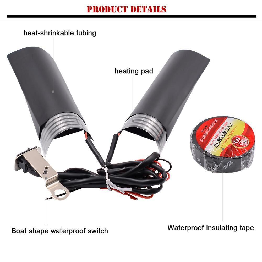 Lanfy Motor Heated Grips Saklar Independen 12V Warmer Kit Moto Aksesoris Stang Pad Pemanas Listrik Insert Stang Heating Film