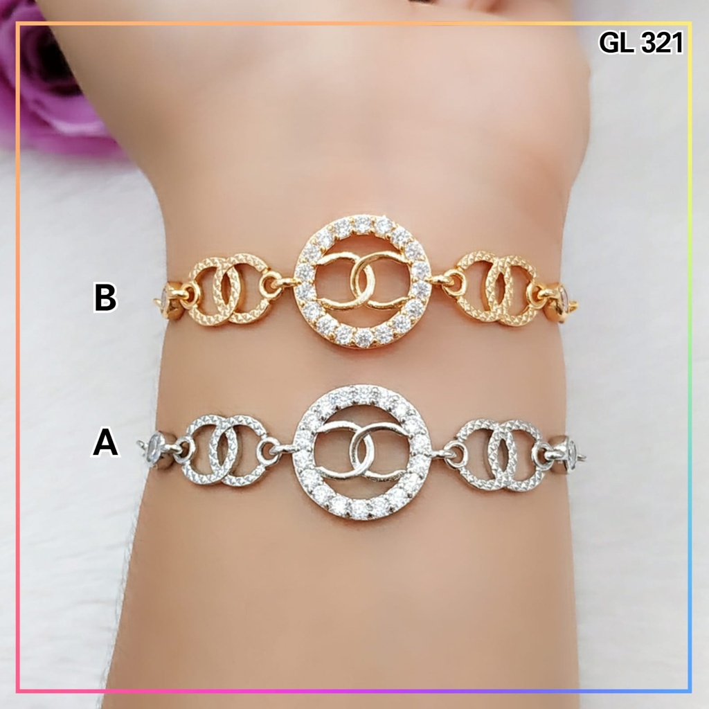 Gelang xuping gelang dewasa rantai permata silver/gold perhiasan wanita GL 321