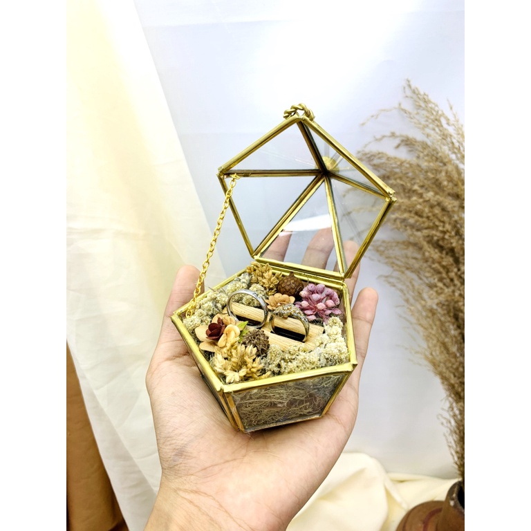 RING BOX TEMPAT CINCIN LAMARAN GLASS BOX RUSTIC AESTHETIC