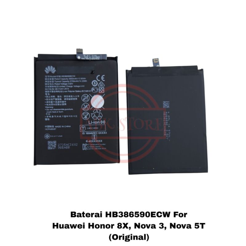 BATERAI BATTERY HB386589ECW HONOR 8X / NOVA 5T / MATE 20 LITE / P10 PLUS