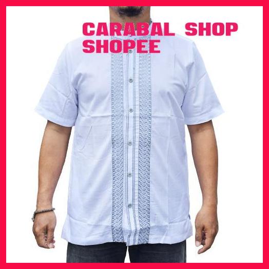 BAJU KOKO PUTIH LENGAN PENDEK KUALITAS BERKELAS 