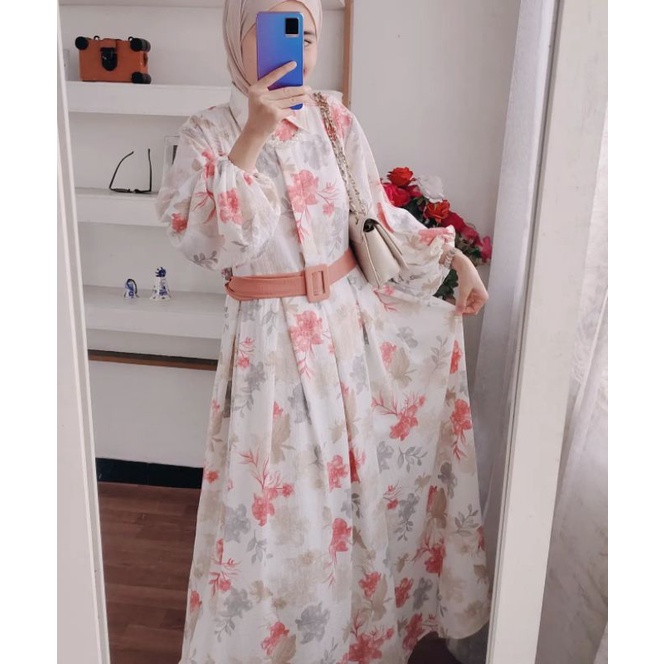 FLLOWER MAXY DRESS | MAXY PUTIH LEBARAN | DRESS PUTIH