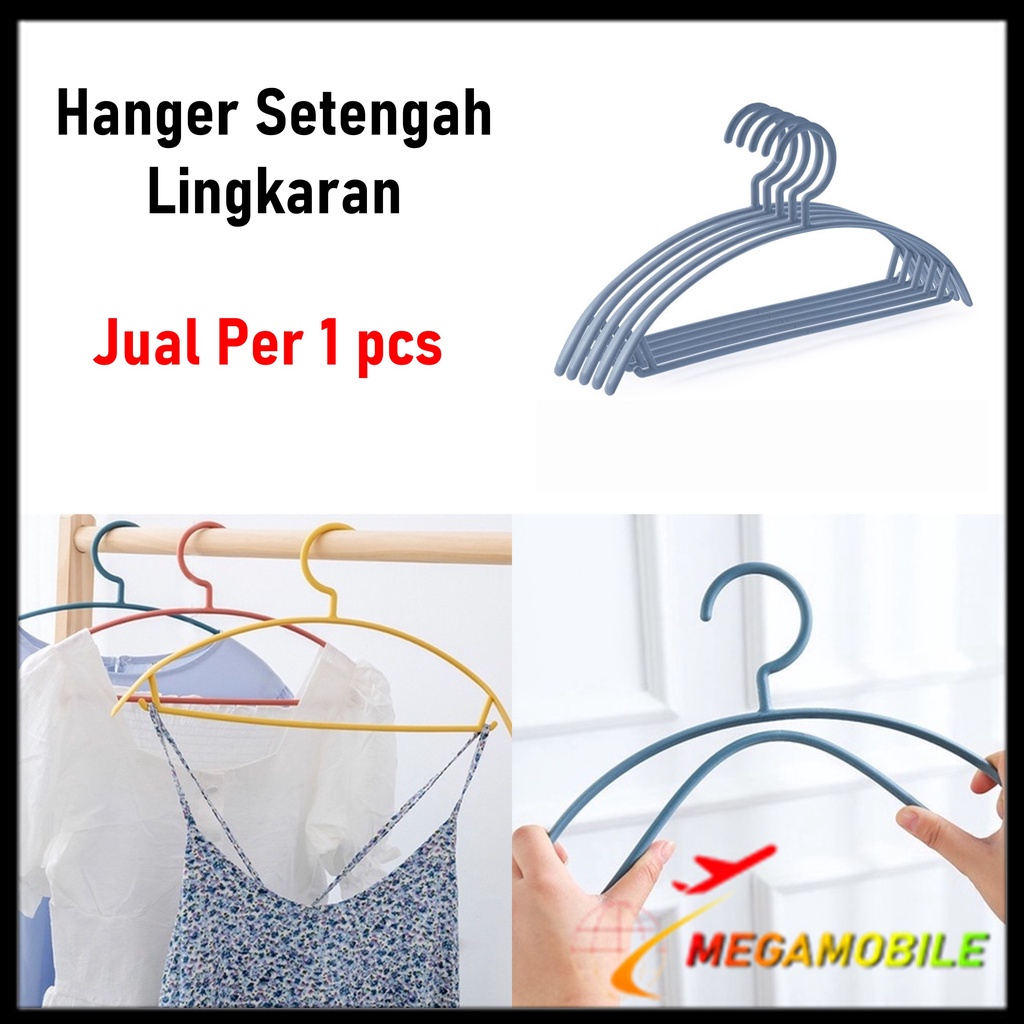 Jual MM Hanger Plastik Setengah Lingkaran Gantungan Baju Warna Pastel Lucu Adjustable Hangers