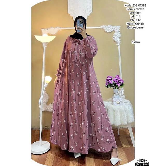 GAMIS CRINCLE FULL BORDIR TERLARIS(ZF)COD