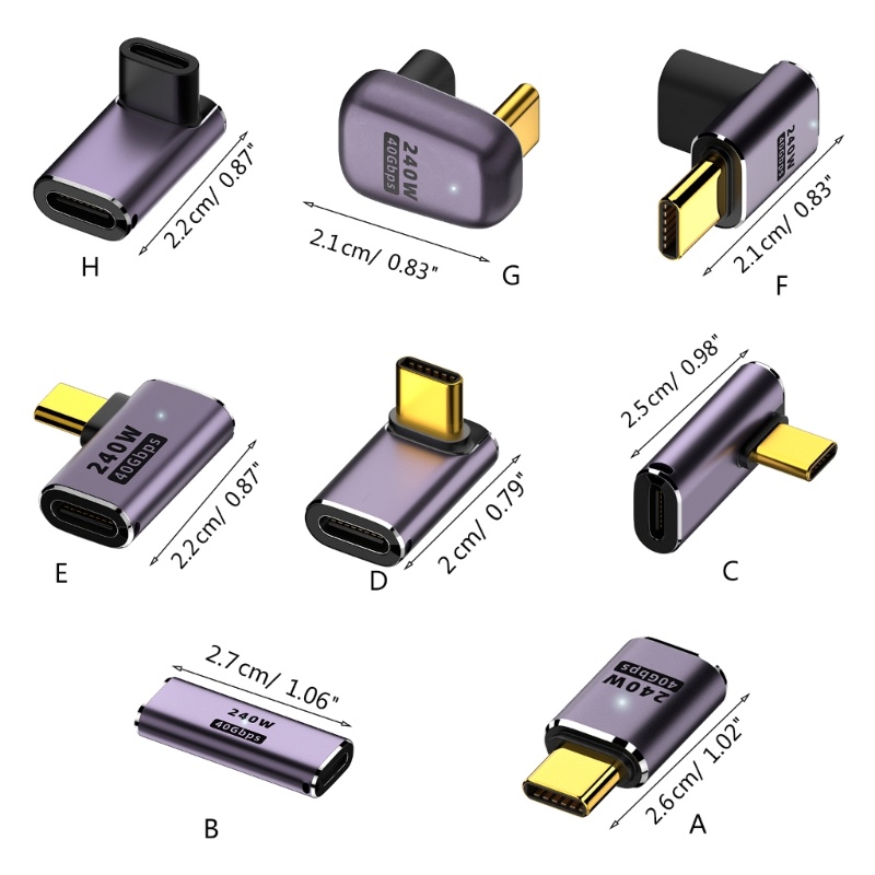 Vivi Performa Tinggi Tipe C Female to Type C Male 40Gbps Fast Data Adapter Converter Charging Adapters Aluminium Alloy