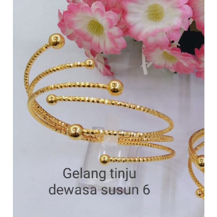 DS282. Gelang tangan xuping wanita berlapis emas model keroncong susun 6