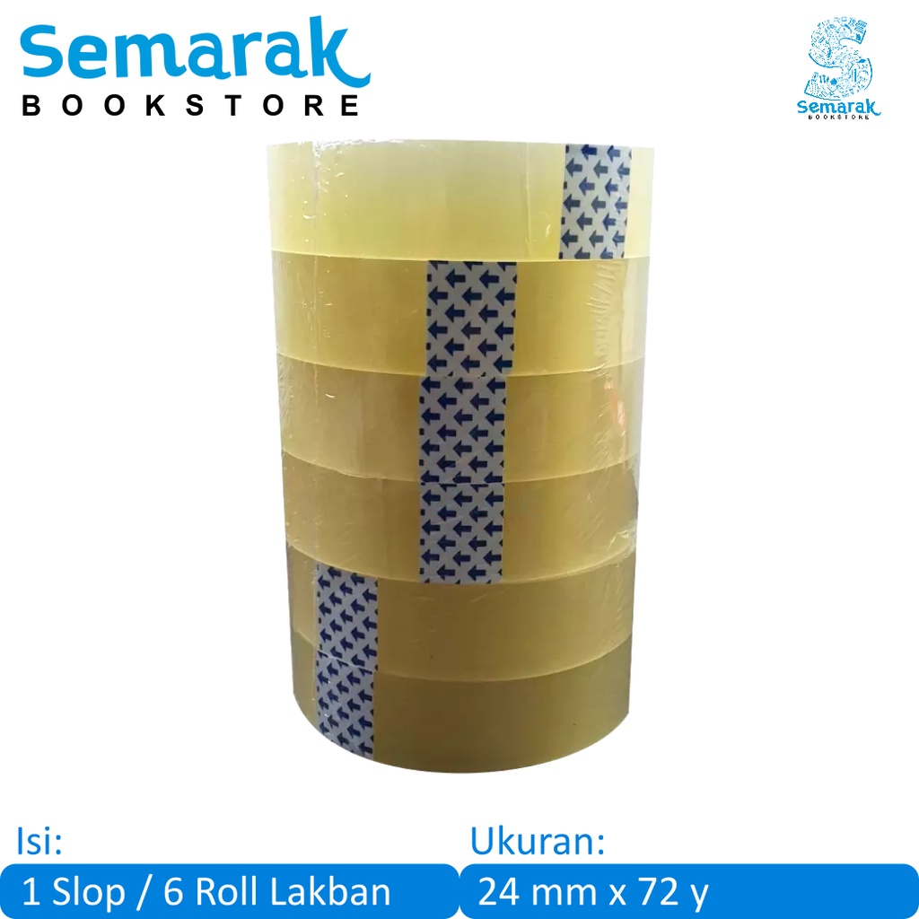 

Daimaru Stationery Tape Lakban Pengemasan 24mm x 72 Yard [1 Slop / 6 Rolls]