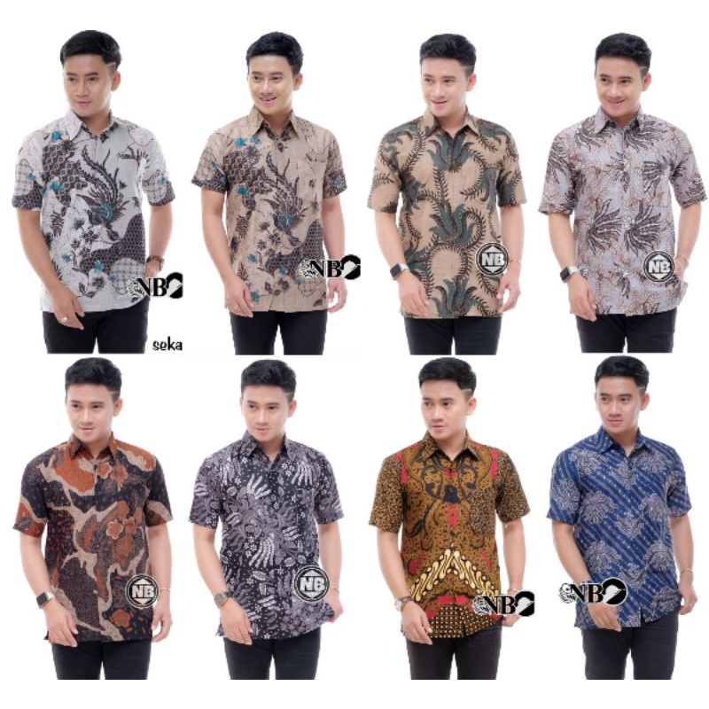 SIZE S M L XL XXL XXXL BSWART Batik HRB026 Kenongo Hem Pendek Padi Batik Pria Lengan Pendek Batik Pendek Batik Kantor Batik Modern Batik Pria Pendek Batik Seragam Kantor Seragam