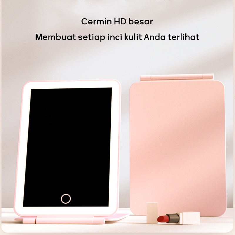 SYH Mall Cermin Lampu LED Rechargeable Tombol Touch Screen / Cermin Makeup LED / Kaca Cermin Lampu Charge / Mirror LED Charge USB