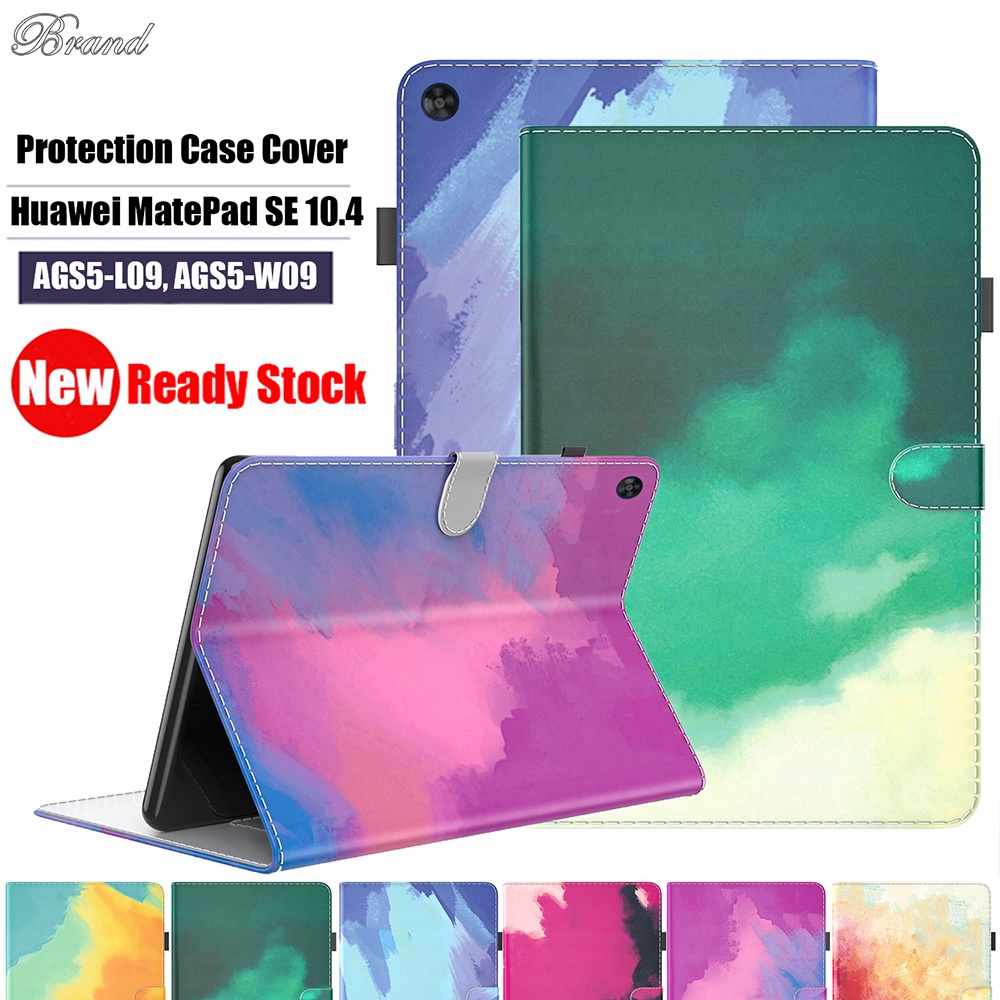Untuk Huawei MatePad 10.4 SE (2022) AGS5-L09 AGS5-W09 Mate Pad SE 10.4-inci Kualitas Tinggi Tablet Perlindungan Case Fashion Cat Air Kulit PU Casing Flip Dompet Slot Kartu Stand Cover