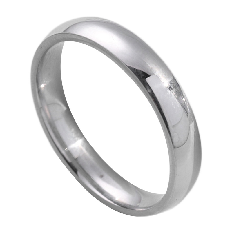 4mm Trendi Sederhana Halus Cermin Glossy Pernikahan Band Rings Untuk Pria Baja Titanium Pertunangan Ring