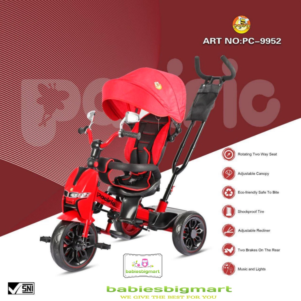 SEPEDA ANAK RODA TIGA 3 PACIFIC TRICYCLE PC 9901 / 9950 / 9952 / 5199 / 5088 / PMB T 16 / ET 2251 STROLLER STROLER