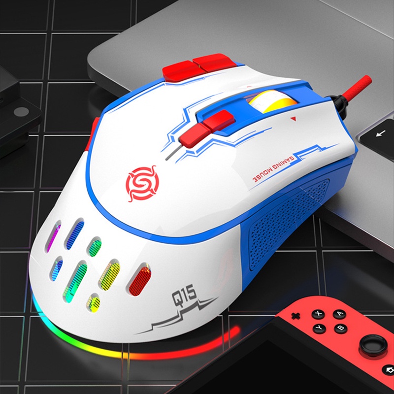Imice Cool Game Mouse Wired 6400di Mice Nine Button RGB Lighting Untuk Gaming Dengan Kunci Api Mendukung Definisi Makro Mouse Mekanik