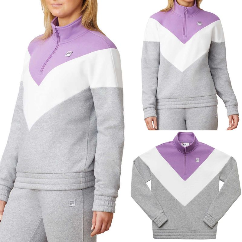 F*LLA logo zip half bordir sweatshirt