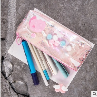 [Gongjin] Tepak Pensil Anak GALAXY / Kotak Penyimpanan Pencil Case Lucu Korea Sequin Cute Sekolah