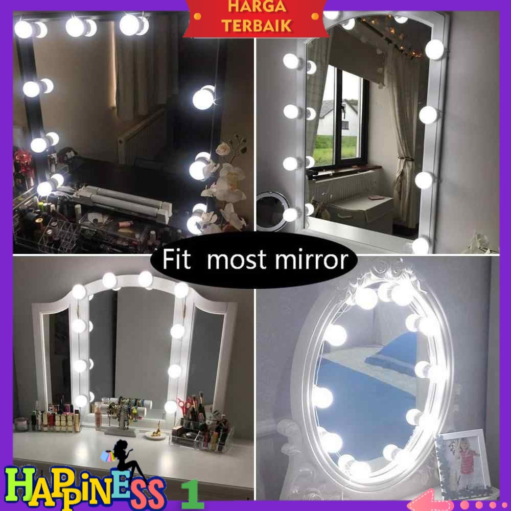 Jual Lampu Led Meja Rias Make Up Lampu Kaca Rias Vanity Mirror Light Bohlam Happiness