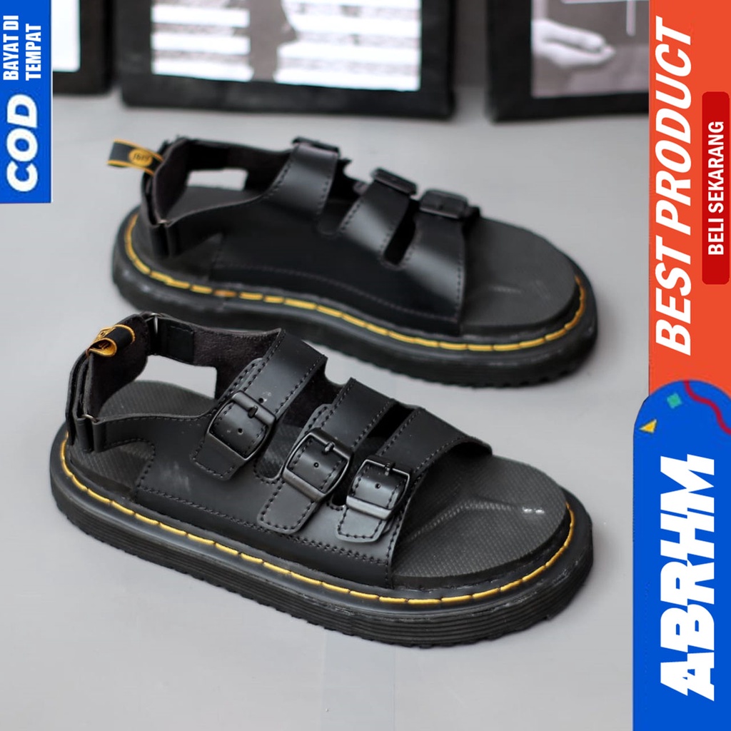 Sepatu Sandal Docmart Pria Sendal Slide Selop Pria Abrhm BUSTON