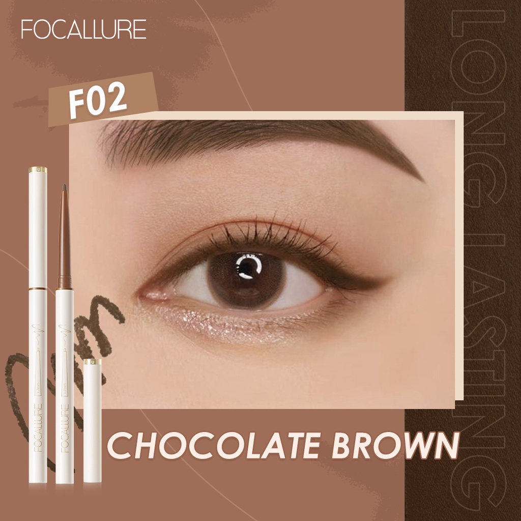 FOCALLUER 2PCS Eyes Makeup set Multi-Use Eyebrow Powder &amp; Waterproof Long-lasting Gel Eyeliner